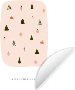 WallCircle - Stickers Muraux - Cercle Papier Peint - Sapins De Noël - Boules De Noël - Citation - 140x140 Cm - Cercle Mural - Auto Adhésif - Autocollant Papier Peint Rond