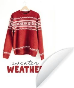 WallCircle - Stickers Muraux - Cercle Papier Peint - Noël - Pull - Hiver - 100x100 Cm - Cercle Mural - Auto Adhésif - Sticker Papier Peint Rond XXL