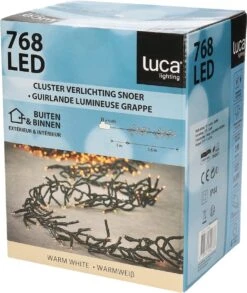 Luca Lighting Cluster Arbre De Noël Avec 768 Ampoules LED - L560 Cm - Blanc Chaud -Jingle Bells Boutique 1013x1200