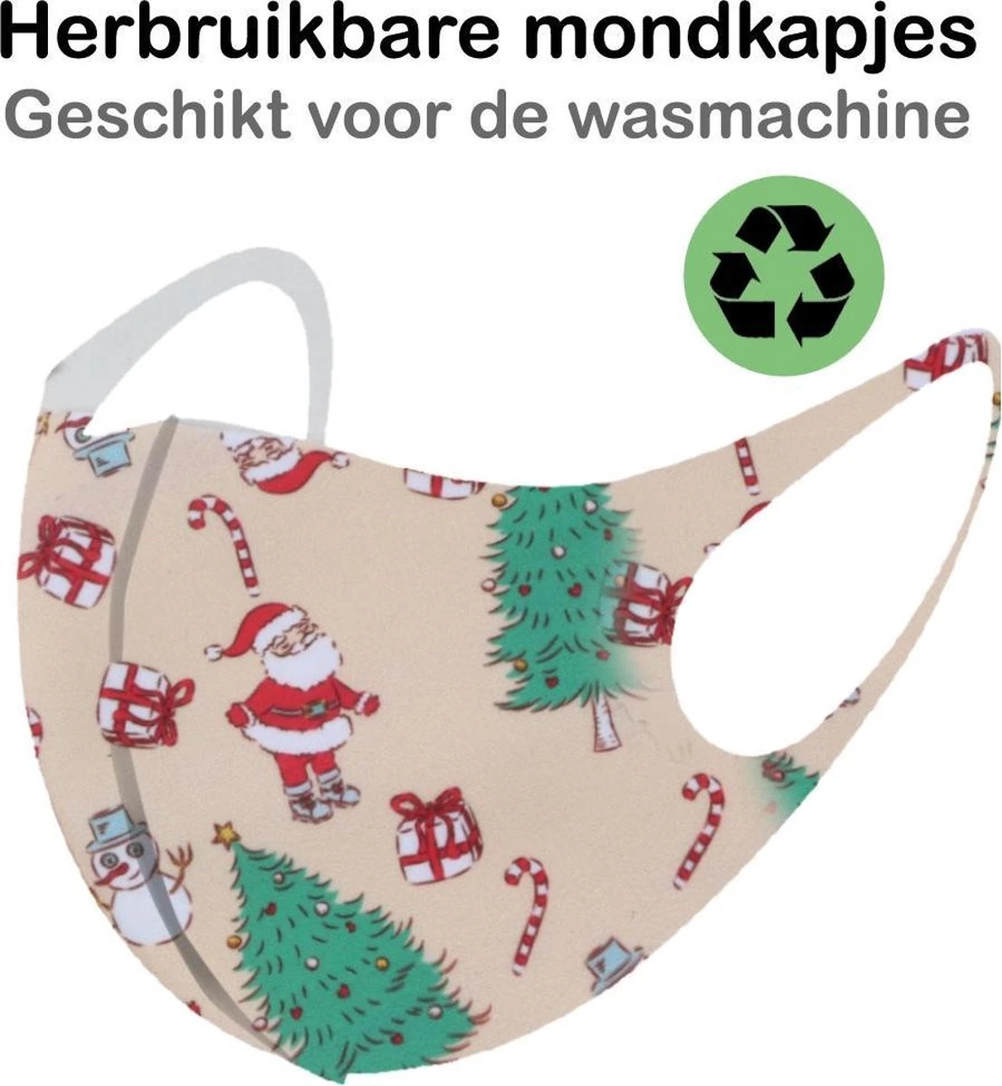 Masque Mondkapjes Lavable De Noël Masques Faciaux Crème Non Medisch - 10x 6 Masque Mondkapjes Lavable De Noël Masques Faciaux Crème Non Medisch - 10x – Image 4