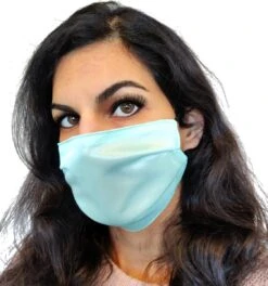 Masque Buccal En Satin Lavable | Vert Menthe | Avec Du Coton | Masque Buccal En Soie | Noël