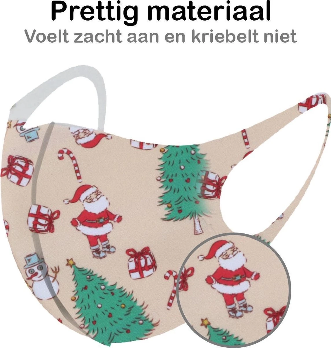 Masque Mondkapjes Lavable De Noël Masques Faciaux Crème Non Medisch - 5x 5 Masque Mondkapjes Lavable De Noël Masques Faciaux Crème Non Medisch - 5x – Image 3