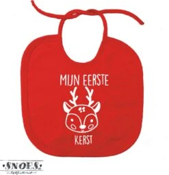 Bavoir Rouge Mon Premier Noël Avec Une Image D'un élan Câlin * Snoes * Cadeau De Maternité * Cadeau De Naissance * Noël De Bébé * Cadeau De Noël De Bébé