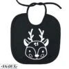 Bavoir Zwart Avec Une Image D'un Elk Câlin * Snoes * Cadeau De Maternité * Cadeau De Naissance * Noël De Bébé * Cadeau De Noël De Bébé