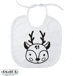 Bavoir Wit Avec Une Image D'un Elk Câlin * Snoes * Cadeau De Maternité * Cadeau De Naissance * Noël De Bébé * Cadeau De Noël De Bébé