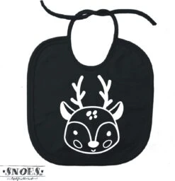 Bavoir Zwart Avec Une Image D'un Elk Câlin * Snoes * Cadeau De Maternité * Cadeau De Naissance * Noël De Bébé * Cadeau De Noël De Bébé