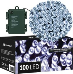 Lumières De Éclairage De Noël Springos | 10.5m | Batterie | 100 LED | Blanc Froid -Jingle Bells Boutique 1170x1200 6