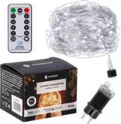 Lumières De Éclairage De Noël Springos | Intérieur & Extérieur | 30 M + 3 M De Cordon | 300 LED | Télécommande Incluse | Blanc Froid