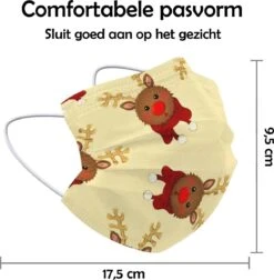 Masque Facial De Noël Masque Facial Jetable Renne Non Medisch Jaune - 1 Pièce -Jingle Bells Boutique 1175x1200 11