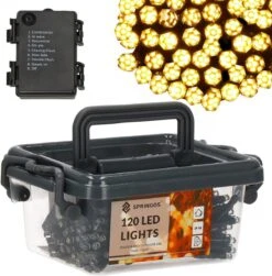 Lumières De Éclairage De Noël Springos | Intérieur & Extérieur | Forme Cristalline | 9 M | Batterie | 120 LED | Blanc Chaud -Jingle Bells Boutique 1181x1200 3