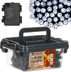 Lumières De Éclairage De Noël Springos | Intérieur & Extérieur | Forme Cristalline | 9 M | Batterie | 120 LED | Blanc Froid -Jingle Bells Boutique 1183x1200 21