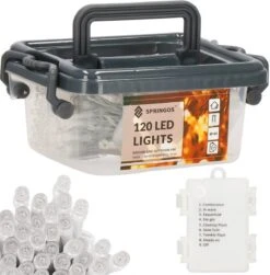 Lumières De Éclairage De Noël Springos | Intérieur & Extérieur | 9 M | Batterie | 120 LED | Blanc Froid -Jingle Bells Boutique 1183x1200 22