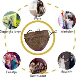 Masque à Paillettes Lavable | Or Foncé | Avec Du Coton | Masque De Bouche | Noël -Jingle Bells Boutique 1190x1200 2