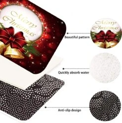 Tapis De Noël, Antidérapant, Pour Chambre, Couloir, Salon, Sol, Cuisine, Salle De Bain, Tapis, Décoration De Noël (C) -Jingle Bells Boutique 1194x1200