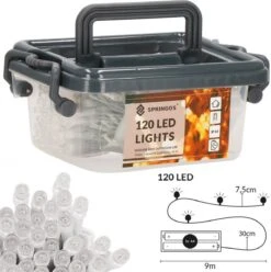 Lumières De Éclairage De Noël Springos | Intérieur & Extérieur | 9 M | Batterie | 120 LED | Blanc Froid -Jingle Bells Boutique 1195x1200 10