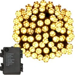Lumières De Éclairage De Noël Springos | Intérieur & Extérieur | Forme Cristalline | 9 M | Batterie | 120 LED | Blanc Chaud -Jingle Bells Boutique 1196x1200 18