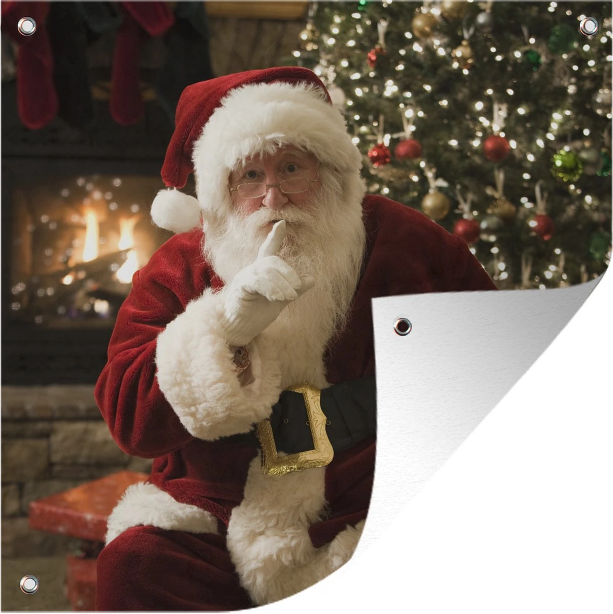 Père Noël Avec Un Sapin De Noël Coloré En Arrière-plan Affiche De Jardin 100x100 Cm - Toile De Jardin / Toile D'extérieur / Peintures Pour L'extérieur (décoration De Jardin) 3 Père Noël Avec Un Sapin De Noël Coloré En Arrière-plan Affiche De Jardin 100x100 Cm - Toile De Jardin / Toile D'extérieur / Peintures Pour L'extérieur (décoration De Jardin)