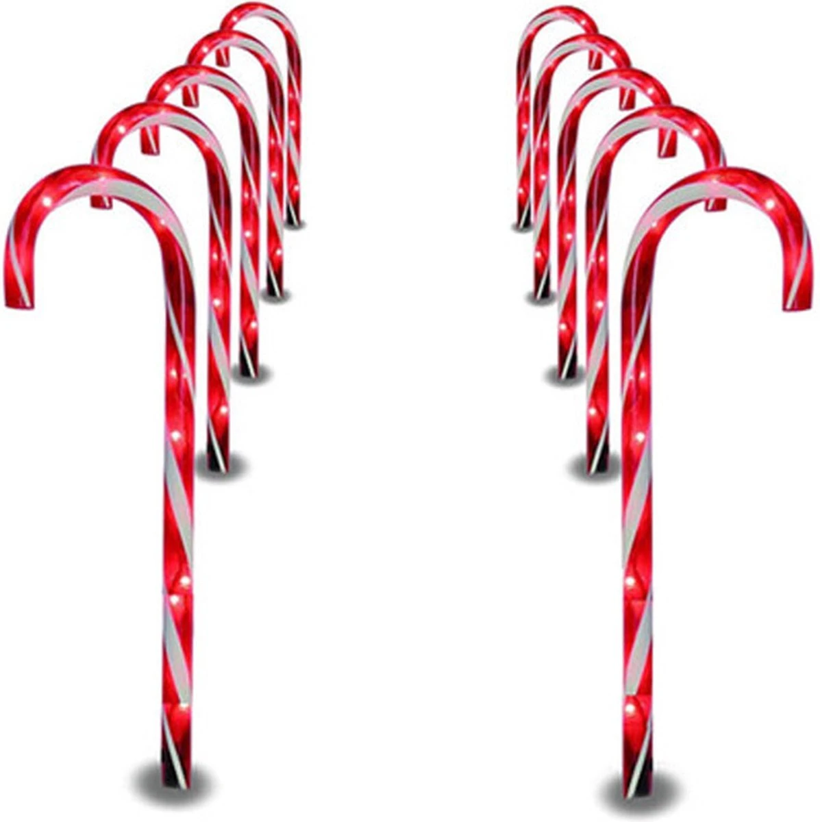 Candy Cane Éclairage De Noël - 10 Candy Canes - Y Compris Les épingles Au Chevilles De Sol 3 Candy Cane Éclairage De Noël - 10 Candy Canes - Y Compris Les épingles Au Chevilles De Sol