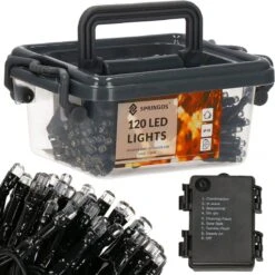 Lumières De Éclairage De Noël Springos | Intérieur & Extérieur | Forme Cristalline | 9 M | Batterie | 120 LED | Blanc Froid -Jingle Bells Boutique 1198x1200 13