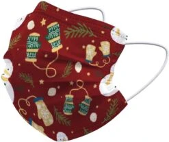 Mouthmask Noël Mouthmask Noël Universal - Mondkap Jetables Non Medisch Mitaines