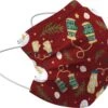 Masque Buccal De Noël Jetable Rouge - Masque Buccal Jetable Non Medisch Mitaines - Masque Buccal De Noël Jetable Universel