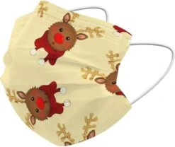 Masque Buccal De Noël Masque Buccal Jetable Noël Universel - Mondkap Jetable Non Medisch Renne