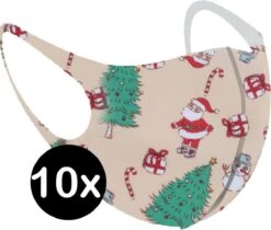 Masque Mondkapjes Lavable De Noël Masques Faciaux Crème Non Medisch - 10x