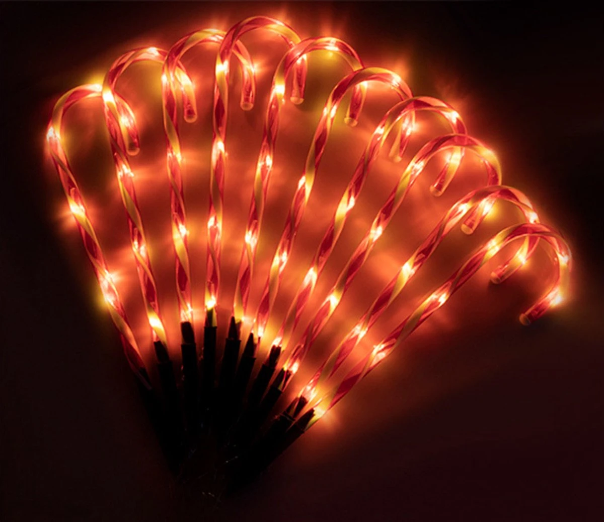 Candy Cane Éclairage De Noël - 10 Candy Canes - Y Compris Les épingles Au Chevilles De Sol 5 Candy Cane Éclairage De Noël - 10 Candy Canes - Y Compris Les épingles Au Chevilles De Sol – Image 3