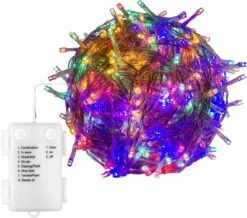 Éclairage De Noël Lumineuse - Éclairage De Fête Lumineuse - Éclairage De Noël Éclairage De Noël - Pour Décorations De Noël Et Extérieur - Sur Batterie - 10 M - Multicolore