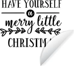 Citation De Noël Faites-vous Un Joyeux Petit Noël Avec Un Fond Blanc Sticker Papier Peint Cercle Mural - ⌀ 30 Cm - Peinture Ronde - Cercle Papier Peint - Cercle Mural - Cercle Vivant - Autocollant & Découpe Ronde