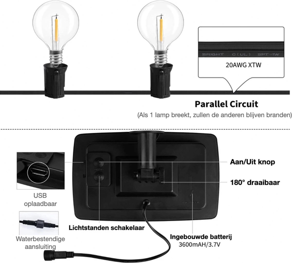Guirlande Lumineuse Solar Mea Manu® - 25 LED - 7,5 Mètres - Blanc Chaud - Éclairage Solaire De Jardin - Économie D' Énergie - Éclairage De Éclairage De Noël - Éclairage De Fête De Fête 14 Guirlande Lumineuse Solar Mea Manu® - 25 LED - 7,5 Mètres - Blanc Chaud - Éclairage Solaire De Jardin - Économie D' Énergie - Éclairage De Éclairage De Noël - Éclairage De Fête De Fête – Image 12