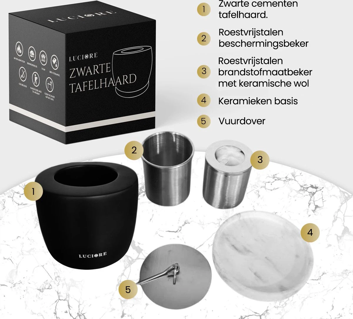 Cheminée De Table Luciore® - Sfeerhaard Au Bioéthanol - Alternative à La Bougie - Cadeau De Noël Sous Le Sapin 11 Cheminée De Table Luciore® - Sfeerhaard Au Bioéthanol - Alternative à La Bougie - Cadeau De Noël Sous Le Sapin – Image 9