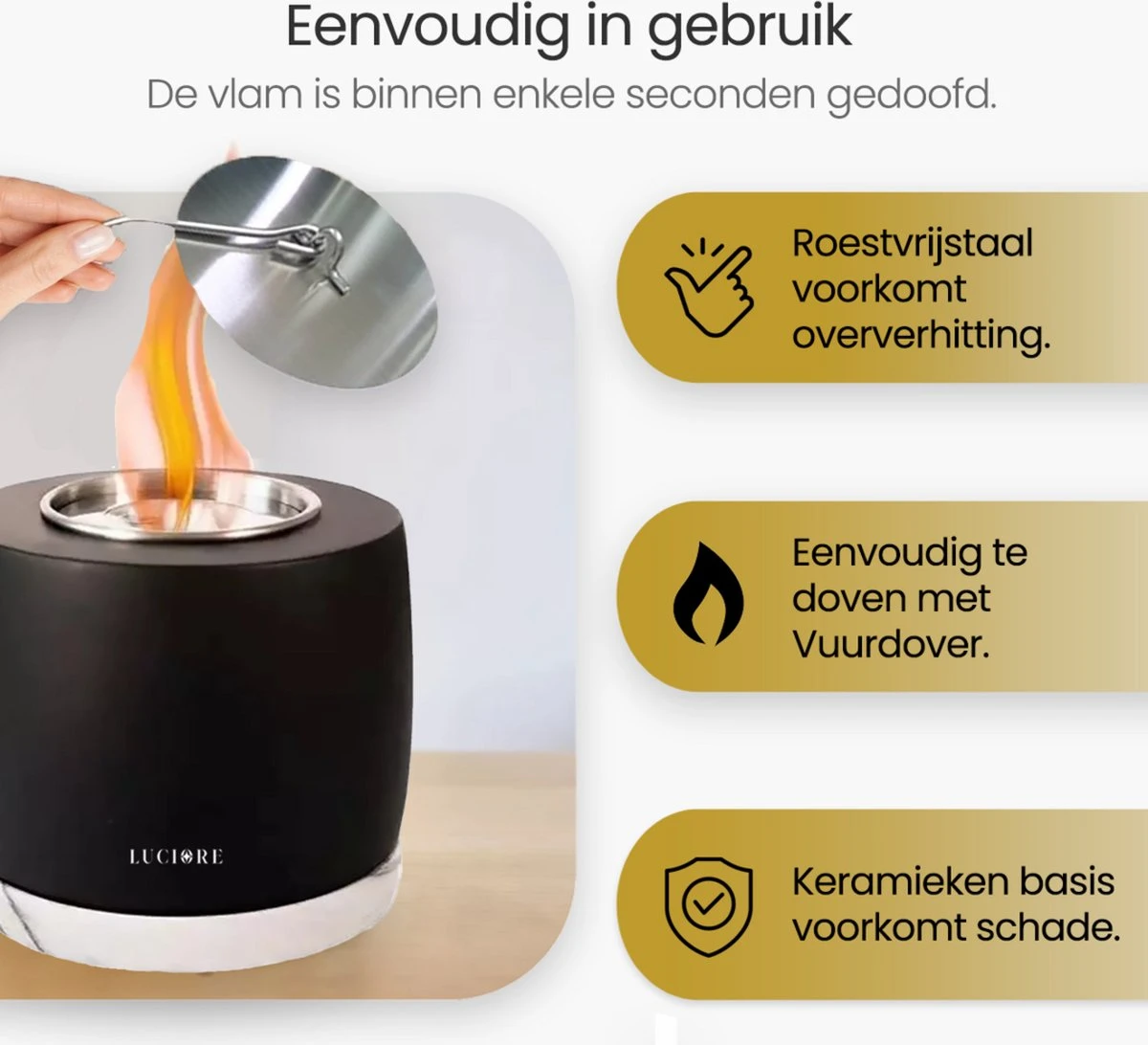 Cheminée De Table Luciore® - Sfeerhaard Au Bioéthanol - Alternative à La Bougie - Cadeau De Noël Sous Le Sapin 5 Cheminée De Table Luciore® - Sfeerhaard Au Bioéthanol - Alternative à La Bougie - Cadeau De Noël Sous Le Sapin – Image 3