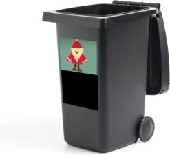 Sticker Container Dessin - Noël - Père Noël - Citations - Blauw - Vintage - 40x60 Cm - Sticker Kliko