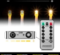 Lumières De Éclairage De Noël Monzana 200 LED - Avec Télécommande - Wit Chaud -Jingle Bells Boutique 1200x1105 1