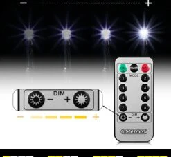 Lumières De Éclairage De Noël Monzana 200 LED - Avec Télécommande - Wit Froid -Jingle Bells Boutique 1200x1105