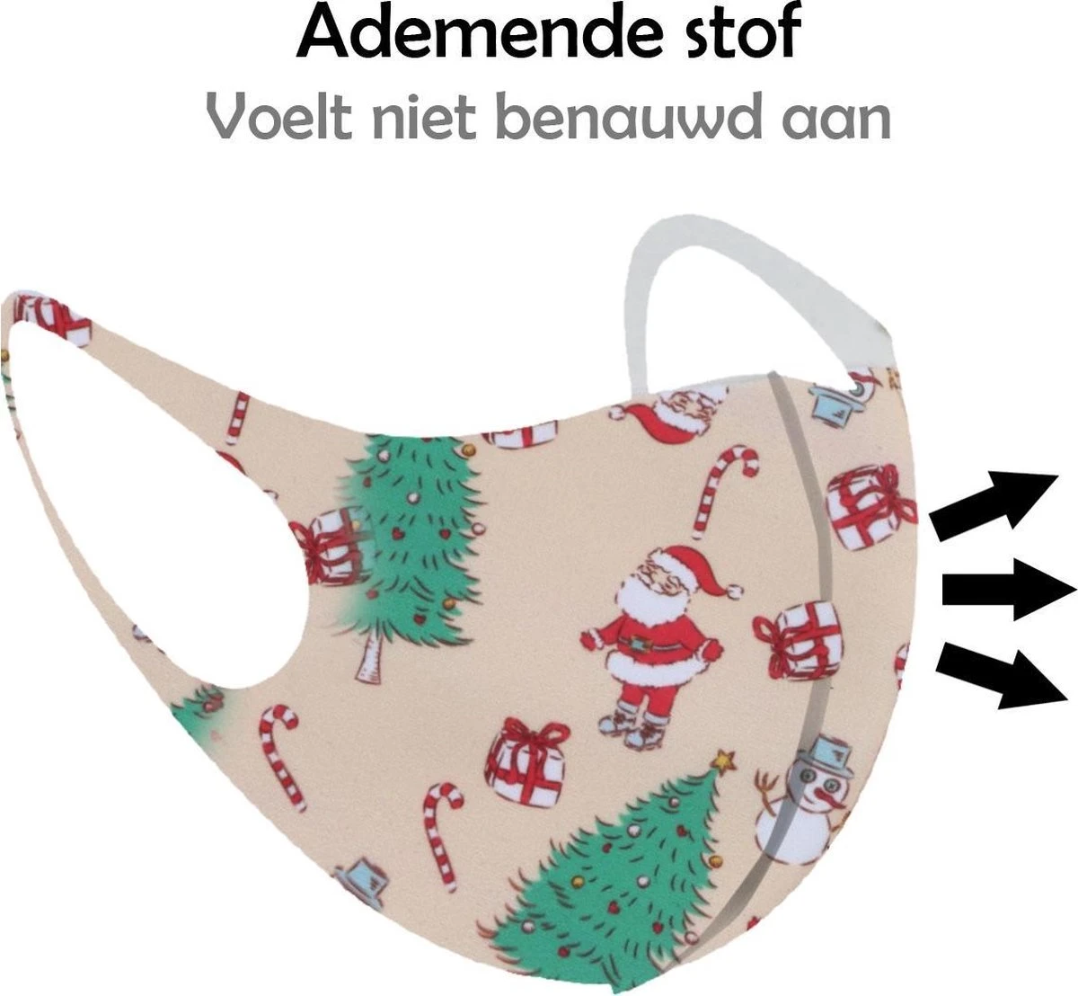 Masque Buccal De Noël Masque Buccal Lavable Mondkapjes Buccaux Crème Non-médical 5 Masque Buccal De Noël Masque Buccal Lavable Mondkapjes Buccaux Crème Non-médical – Image 3