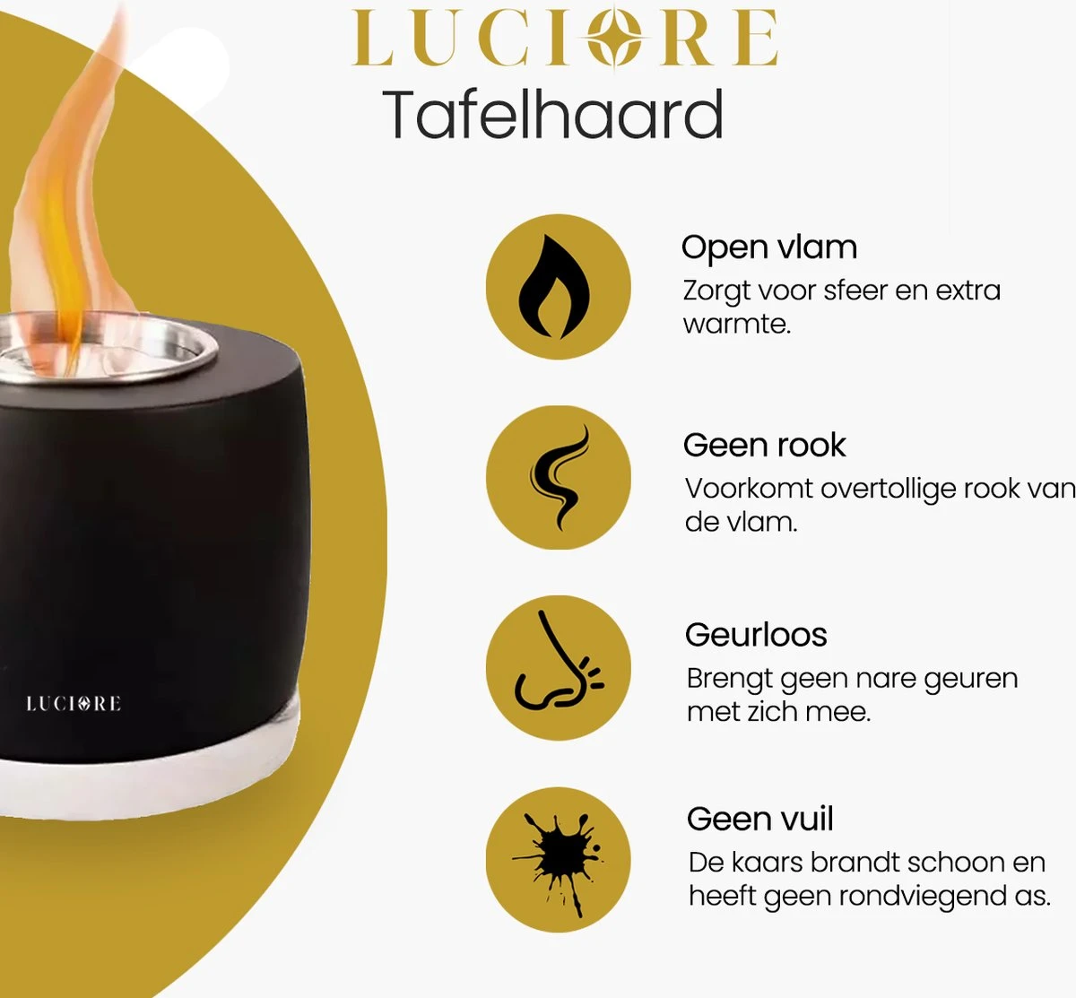 Cheminée De Table Luciore® - Sfeerhaard Au Bioéthanol - Alternative à La Bougie - Cadeau De Noël Sous Le Sapin 7 Cheminée De Table Luciore® - Sfeerhaard Au Bioéthanol - Alternative à La Bougie - Cadeau De Noël Sous Le Sapin – Image 5