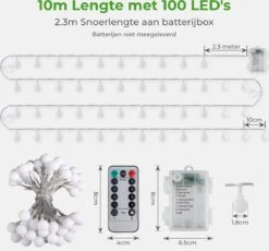 Apaiser Les Éclairage De Noël à L'extérieur Et à L'intérieur - Guirlandes Lumineuses - Guirlandes Lumineuses - Guirlandes Lumineuses - Guirlandes Lumineuses - LED Wit Chaud - 10 Mètres - Étanche -Jingle Bells Boutique 1200x1115