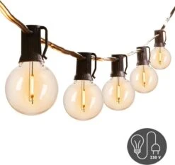 Homèlle Cordon Lumineux 50 LED - 15 Mètres - Blanc Chaud - Eclairage De Jardin - Eclairage De Éclairage De Noël - Eclairage Éclairage Extérieur - Guirlande Lumineuse - Guirlande Lumineuse - Transparent