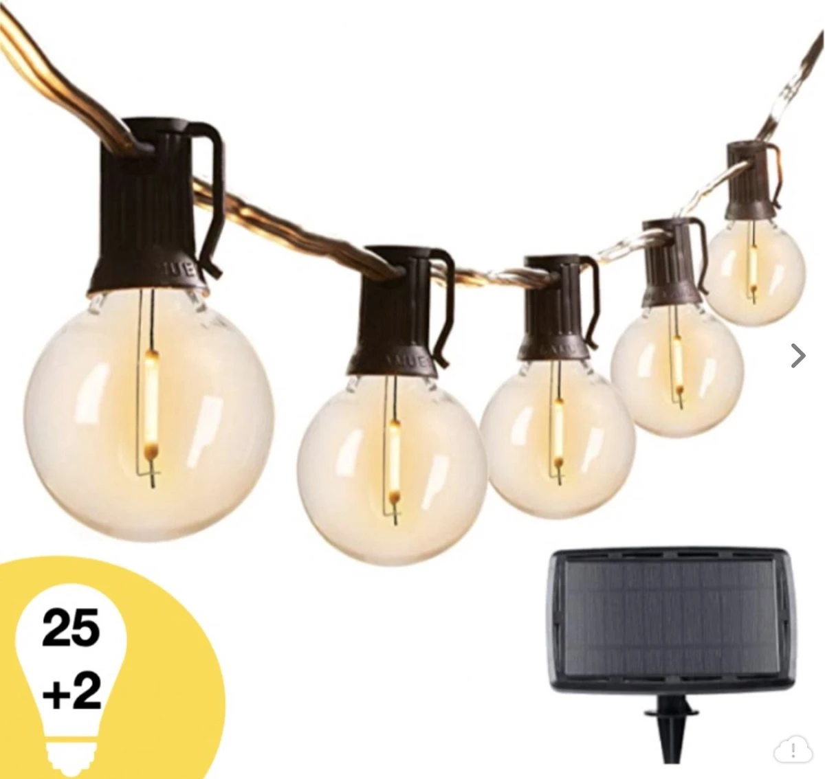 Guirlande Lumineuse Solar Mea Manu® - 25 LED - 7,5 Mètres - Blanc Chaud - Éclairage Solaire De Jardin - Économie D' Énergie - Éclairage De Éclairage De Noël - Éclairage De Fête De Fête 3 Guirlande Lumineuse Solar Mea Manu® - 25 LED - 7,5 Mètres - Blanc Chaud - Éclairage Solaire De Jardin - Économie D' Énergie - Éclairage De Éclairage De Noël - Éclairage De Fête De Fête