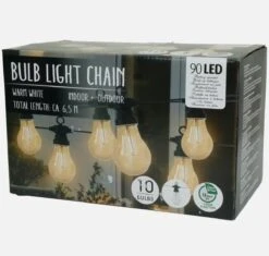 CHAÎNE LUMINEUSE AMPOULE - Lumières Blanc Chaud - 10 Lumières LED De 6,5 M De Long - Ambiance - Décoration- Ambiance De Noël - Guirlandes Lumineuses.