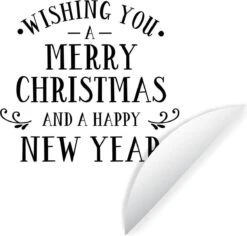 Citation De Noël Je Vous Souhaite Un Joyeux Noël Avec Un Fond Blanc Sticker Papier Peint Cercle Mural - ⌀ 140 Cm - Peinture Ronde - Cercle Papier Peint - Cercle Mural - Cercle Vivant - Autocollant & Découpe Ronde