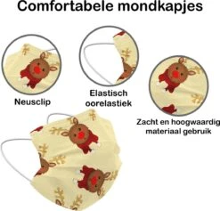Masque Facial Masque Facial Jetable De Noël Mondkapjes Non Medisch Universels - Jaune X Renne -Jingle Bells Boutique 1200x1153 3