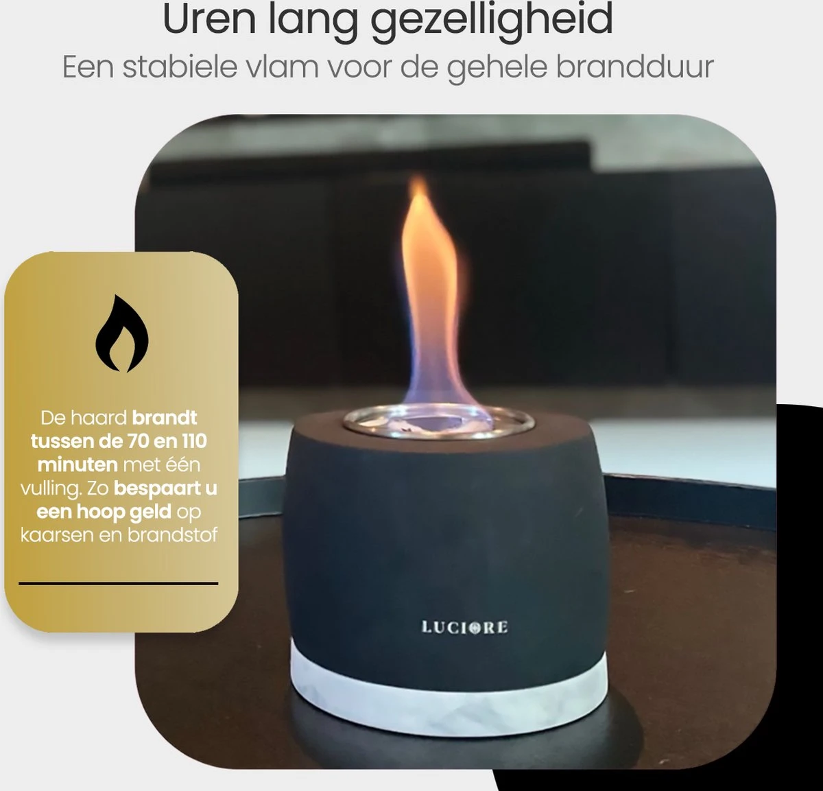 Cheminée De Table Luciore® - Sfeerhaard Au Bioéthanol - Alternative à La Bougie - Cadeau De Noël Sous Le Sapin 6 Cheminée De Table Luciore® - Sfeerhaard Au Bioéthanol - Alternative à La Bougie - Cadeau De Noël Sous Le Sapin – Image 4