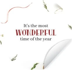 WallCircle - Stickers Muraux - Cercle Papier Peint - Noël - Hiver - Citation - 100x100 Cm - Cercle Mural - Auto Adhésif - Sticker Papier Peint Rond XXL