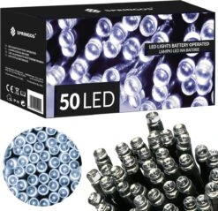 Lumières De Éclairage De Noël Springos | 5.5m | Batterie | 50 LED | Blanc Froid -Jingle Bells Boutique 1200x1161 10