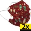 Masque Facial De Noël Masque Facial Jetable Mitaines Non Medisch Rouge - 2 Pièces