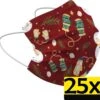 Masque Facial De Noël Masque Facial Jetable Mitaines Non Medisch Rouge - 25 Pièces -Jingle Bells Boutique 1200x1161 5