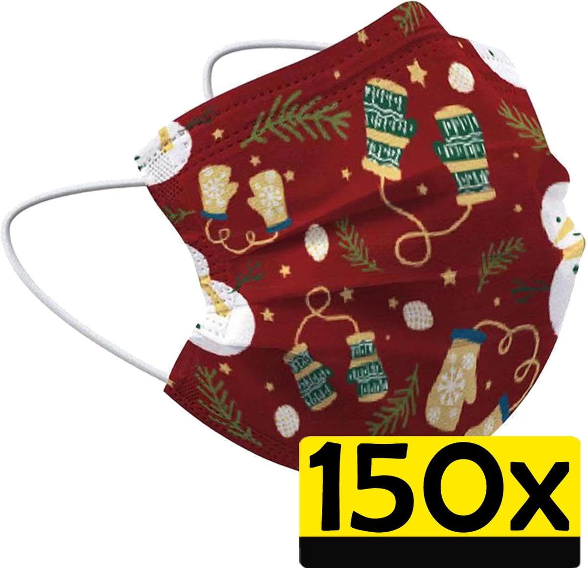 Masque Facial De Noël Masque Facial Jetable Mitaines Non Medisch Rouge - 150 Pièces 3 Masque Facial De Noël Masque Facial Jetable Mitaines Non Medisch Rouge - 150 Pièces